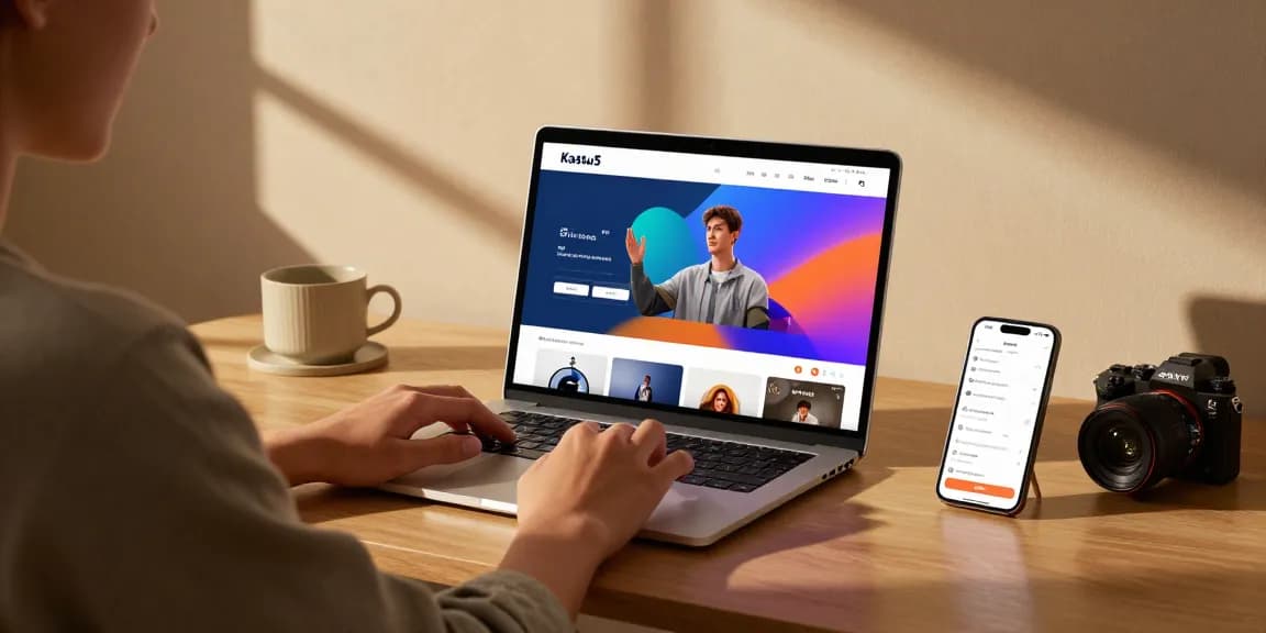Navigasi cepat Katsu5 pada tampilan platform digital dengan antarmuka sederhana dan menarik.