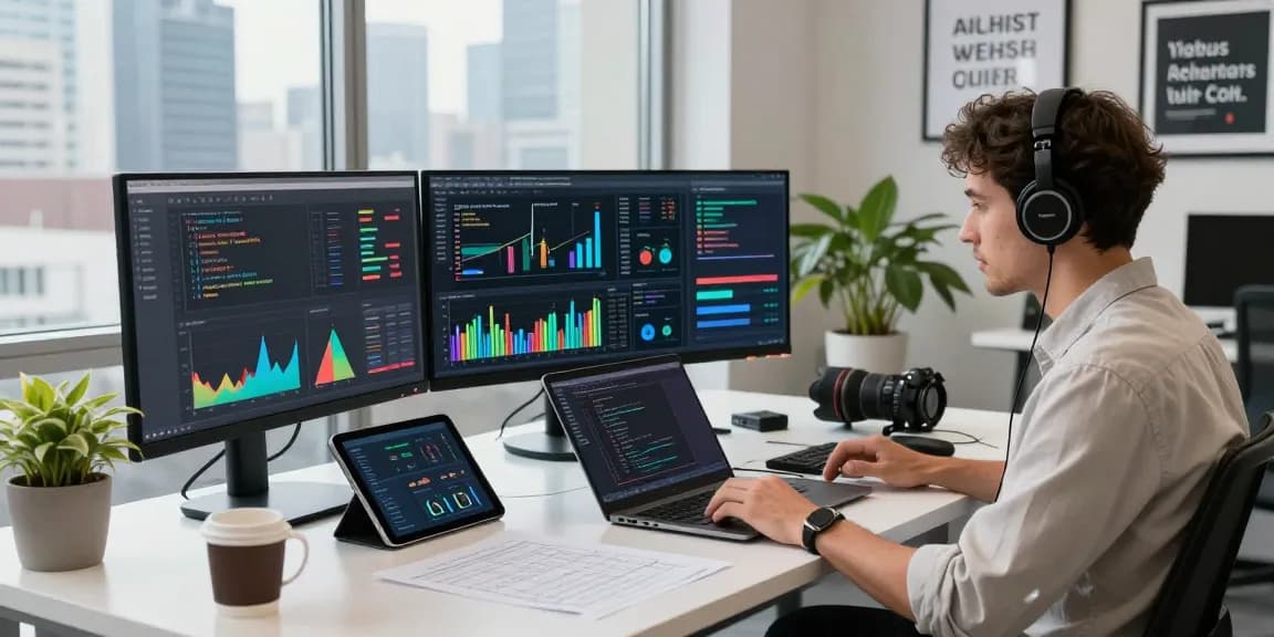 Lingkungan kerja analisis data dengan tampilan perangkat lunak modern saat predict play digunakan untuk menganalisis dataset.