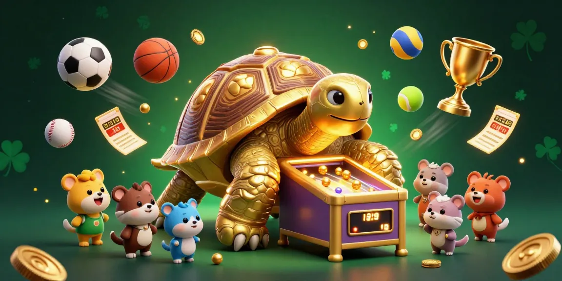 X777 app gameplay featuring a golden tortoise pinball machine with excited animals and dynamic sports elements.