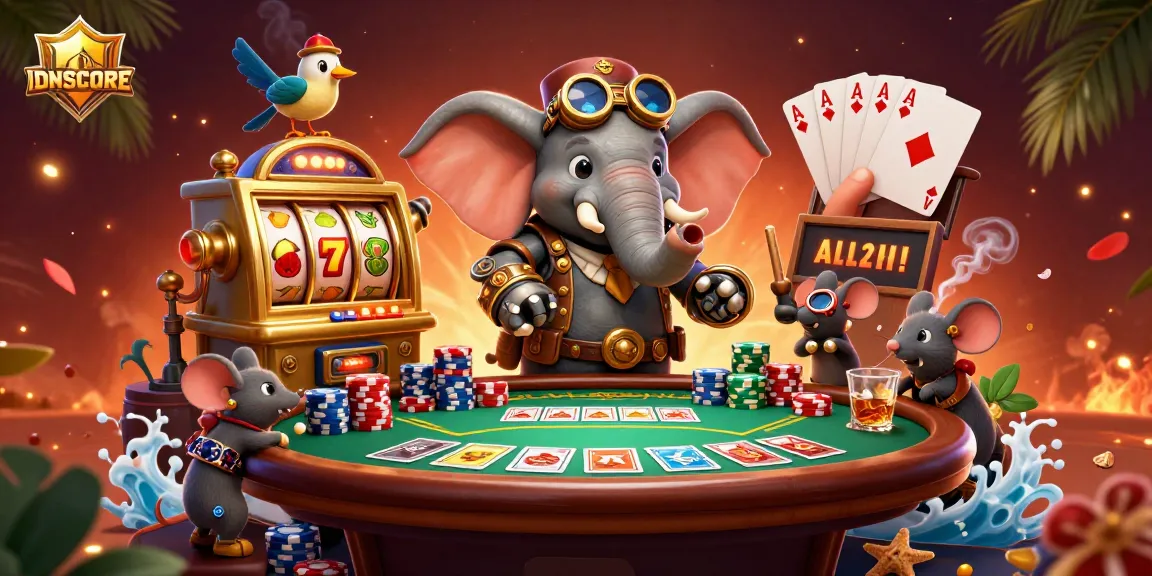 Spin the golden slot machine and enjoy the thrilling IDNSCORE experience in vibrant 3D.