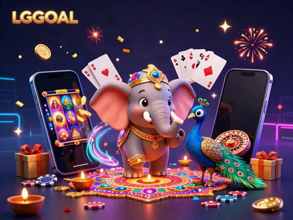 Experience thrilling betting at LGOGOAL with vibrant 3D casino elements and characters.