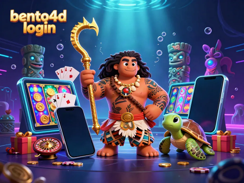 Play exciting games with bento4d login in this vibrant casino scene featuring magical characters.