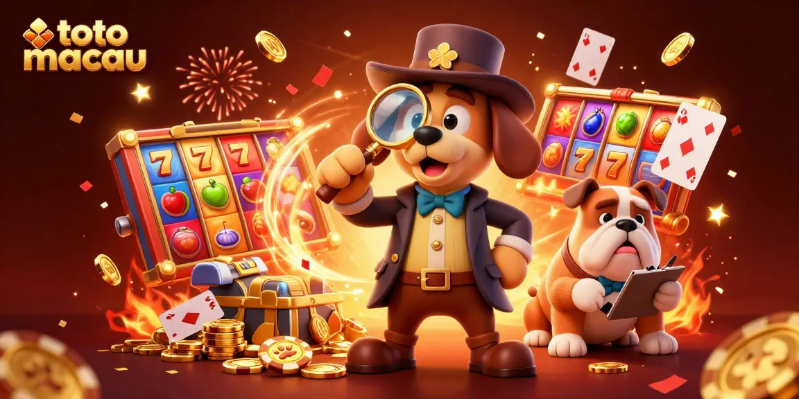 Experience thrilling toto macau gaming as a cartoon detective discovers golden poker chip clues.