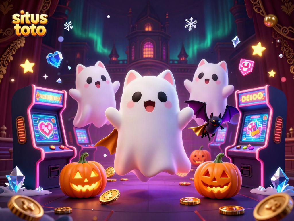Situs toto menghadirkan kucing hantu ramah bermain di kasino yang dihiasi labu poker, mengundang keberuntungan ke pemain.