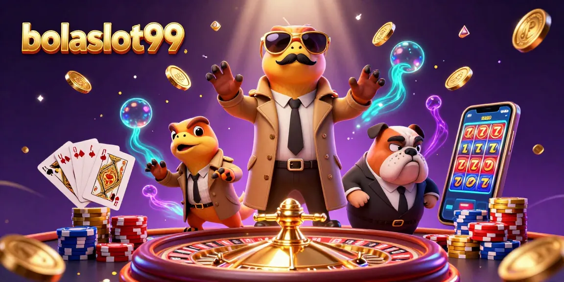 Experience the thrill of bolaslot99 with charming cartoon raptors in a casino scene.