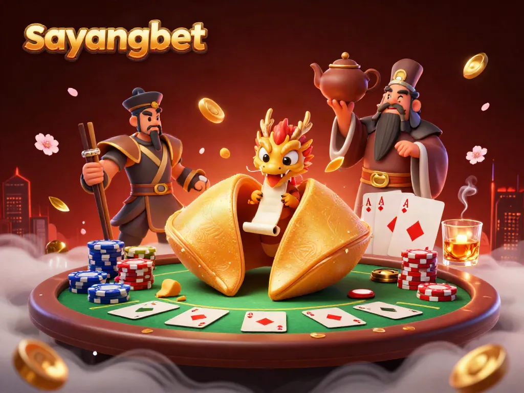 Engage with sayangbet's thrilling gaming experience featuring a vibrant 3D casino scene