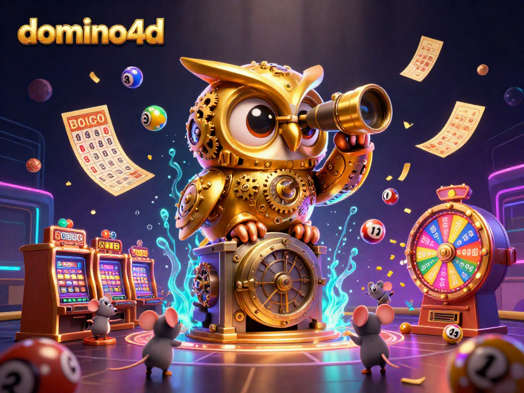 Dominasi permainan domino4d dengan wahana slot dan bola lotre yang berwarna-warni.