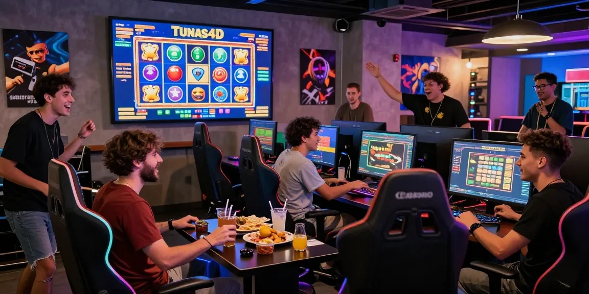Tunas4D gaming experience with friends enjoying an exciting slot game atmosphere.