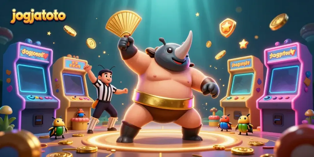 Experience dynamic sports betting action with jogjatoto's exciting online platform featuring a beetle sumo champion.