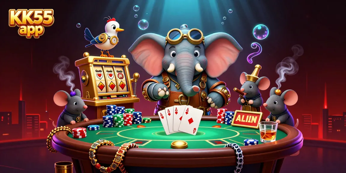 Play exciting games on KK55 app featuring lively 3D characters in a vibrant casino setting.