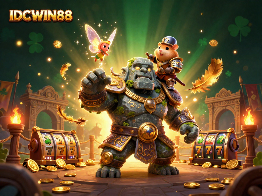 Experience thrilling gameplay at IDCWIN88 with vibrant 3D characters and rich casino elements.