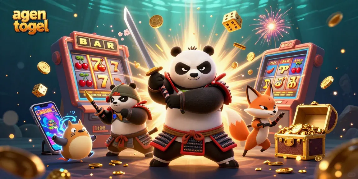 Engage with the exciting world of agen togel through a vibrant 3D illustration featuring game elements.