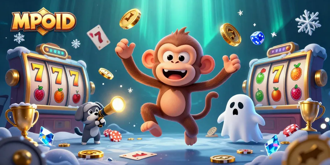 MPOID brings excitement to the haunted casino as a mischievous monkey juggles golden treasures.
