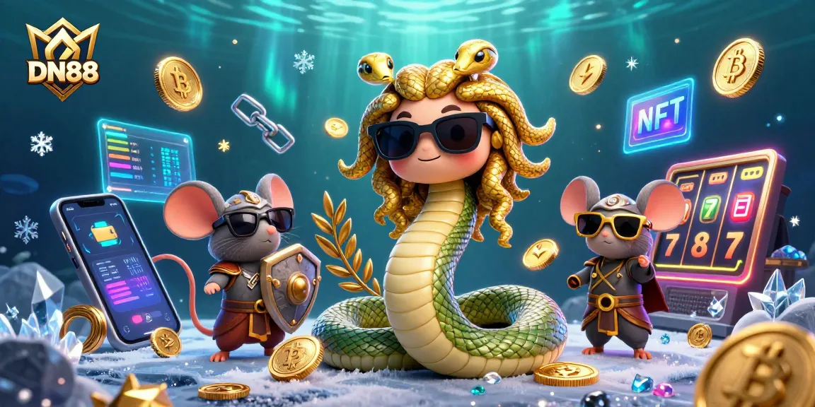 Win big with DN88 as friendly characters bring the casino to life in a vibrant, dynamic digital illustration.