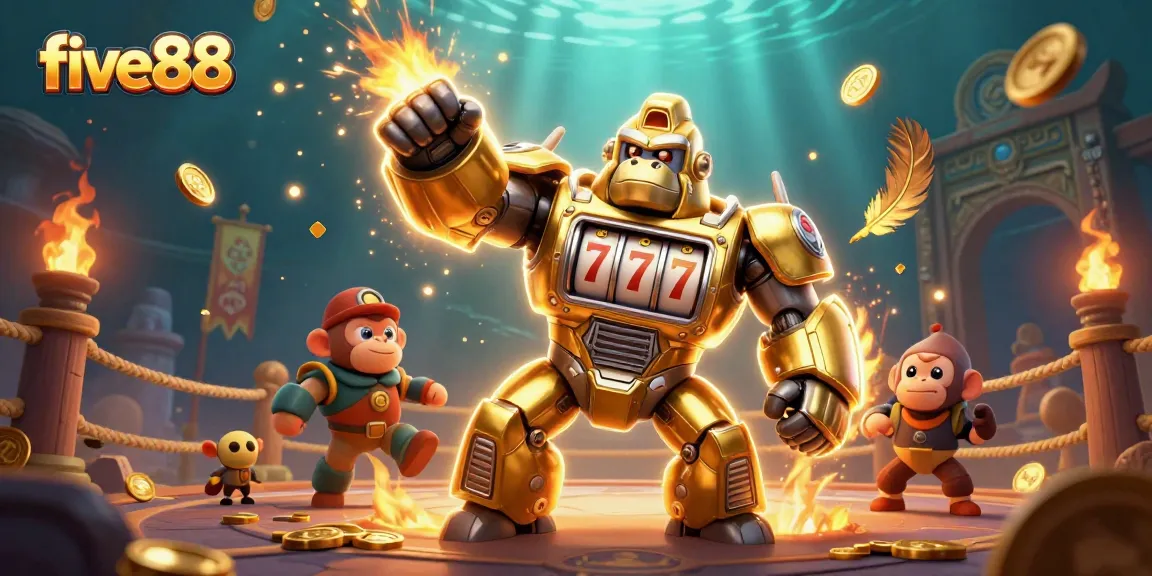five88 brings excitement with a golden gorilla mech and cinematic casino elements.