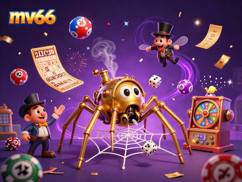 Spin the wheel of fortune with MV66, featuring immersive 3D characters and dynamic gambling elements.