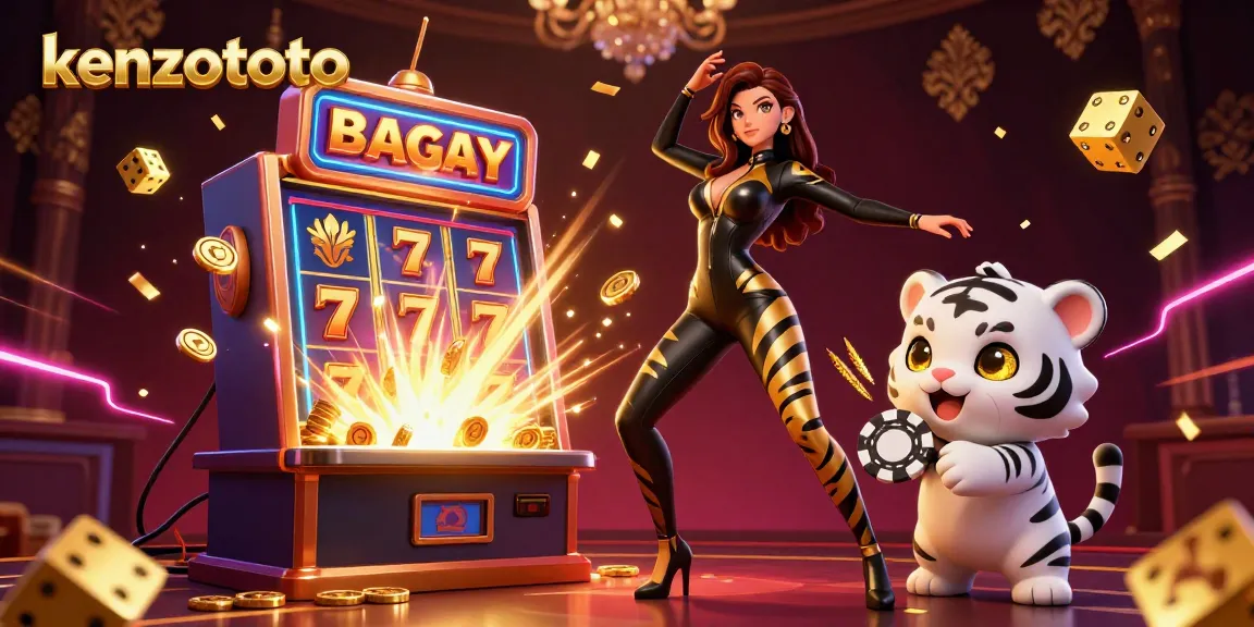 Kenzototo invites players to enjoy an exciting casino experience with a stunning illustration featuring vibrant gaming elements.
