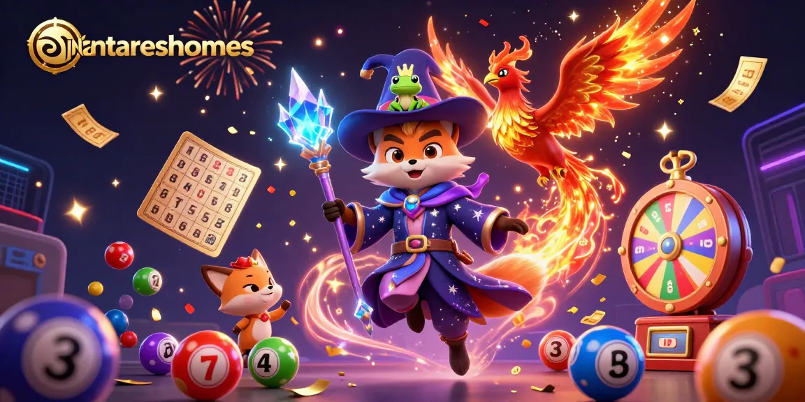 Engage with exciting chance at antareshomes with colorful lottery balls and dynamic casino elements.