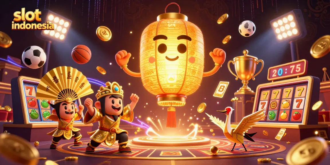 Slot Indonesia menghadirkan pengalaman bermain dengan elemen kasino kaya termasuk slot, koin emas, dan simbol keberuntungan.