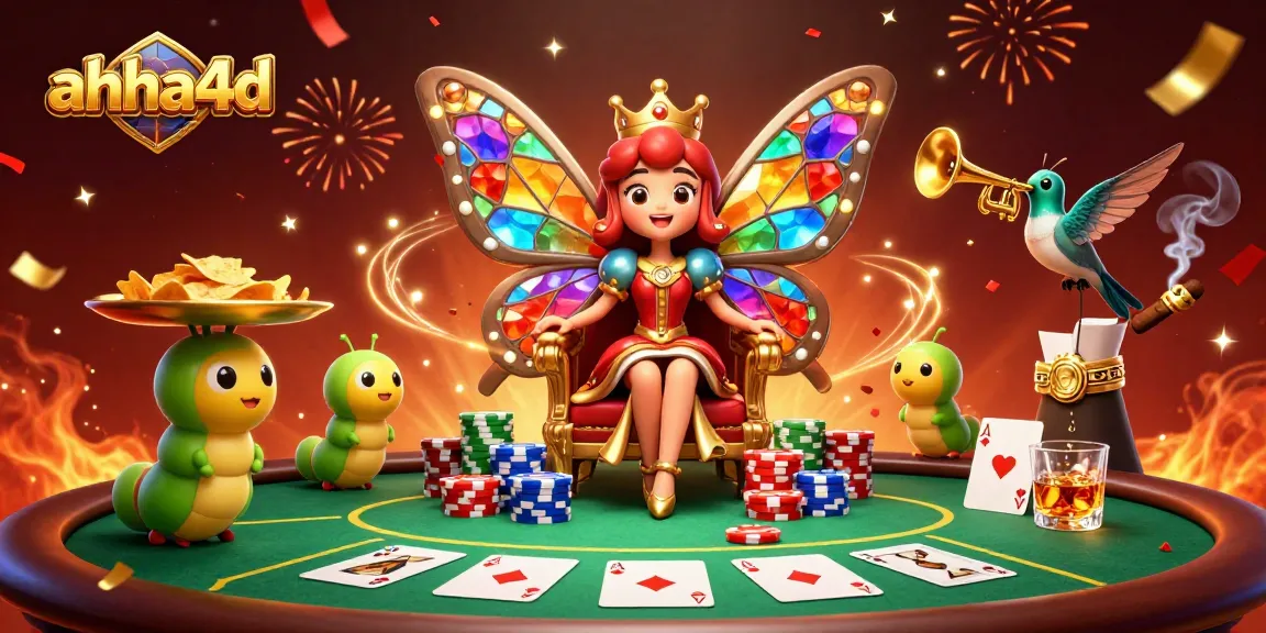 Join the excitement of ahha4d's thrilling poker scene with dynamic characters and vibrant casino elements.