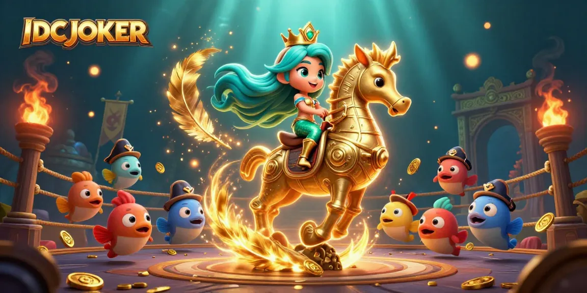 Engage with IDCJOKER in an immersive casino adventure featuring a mermaid princess and seahorse.