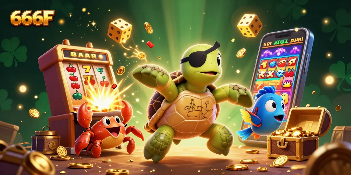 Play with 666F and enjoy thrilling jackpots from slot machines in this vibrant casino scene.