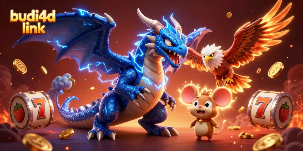 Experience thrilling gameplay with budi4d link featuring a vibrant 3D dragon, hawk, and magical casino elements.