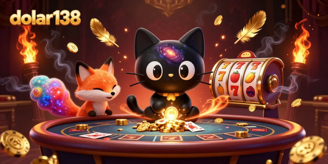 Dive into exhilarating action at dolar138's cosmic casino, where a black hole cat draws in golden chips