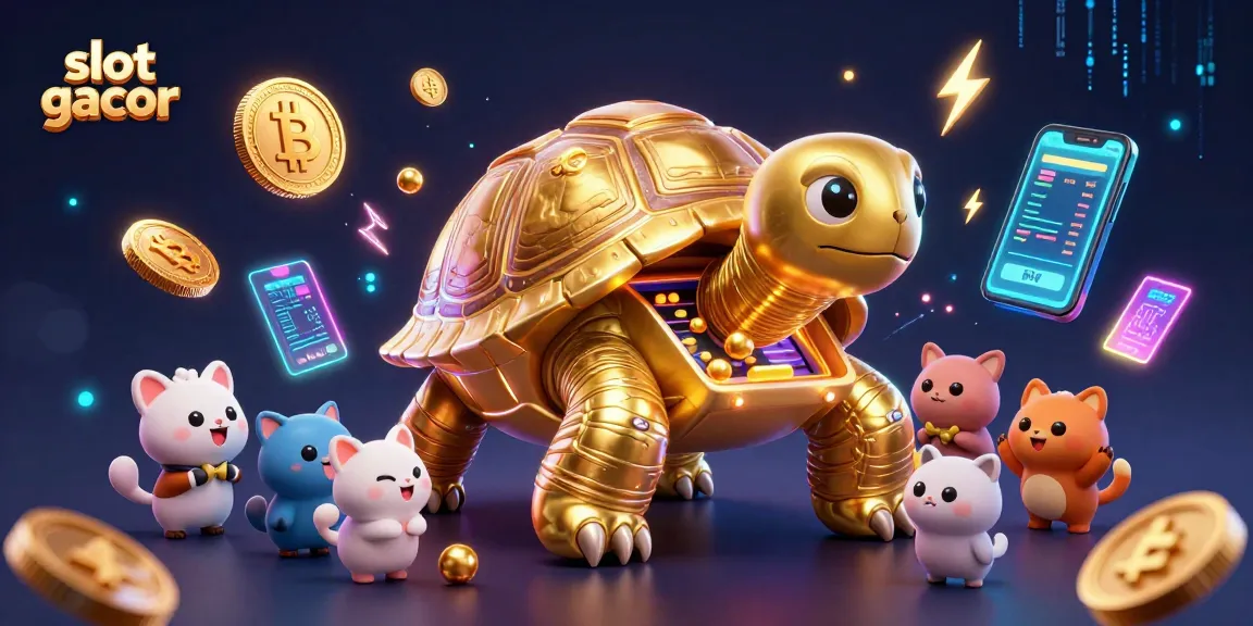 Experience thrilling gameplay with slot gacor featuring a golden tortoise pinball machine in an exciting casino atmosphere.