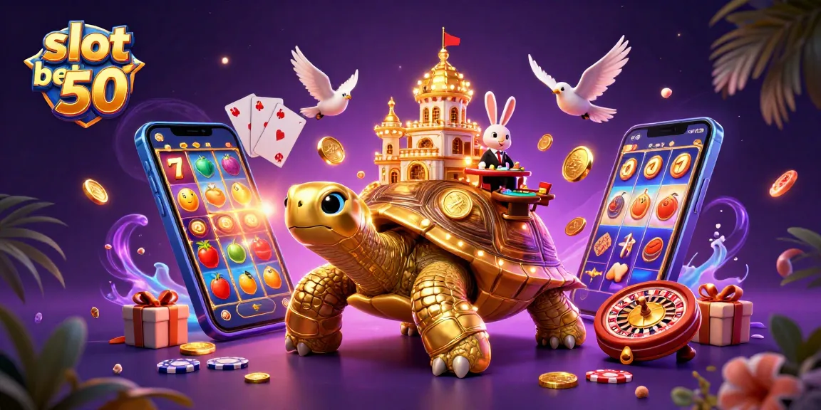 Engage in thrilling fun with slot bet 50 amidst a magical casino scene featuring vibrant characters.