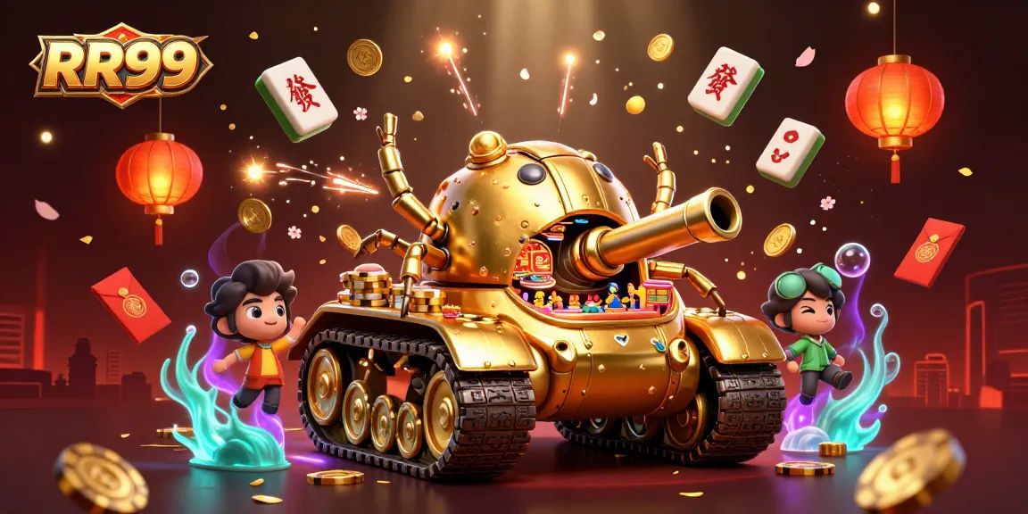 Experience the dynamic fun of RR99's virtual casino with vibrant scenes, glowing effects, and action-packed visuals.