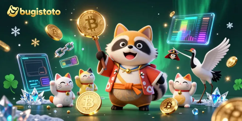 Experience the luck of bugistoto with cheerful characters and vibrant casino elements.
