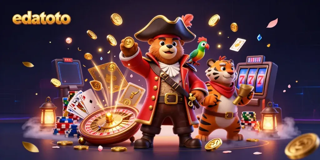 Engage with edatoto's dynamic online casino scene featuring pirate-themed gaming elements.