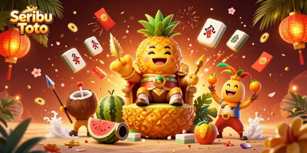 Experience thrilling action at Seribu Toto with vibrant casino characters and festive elements.