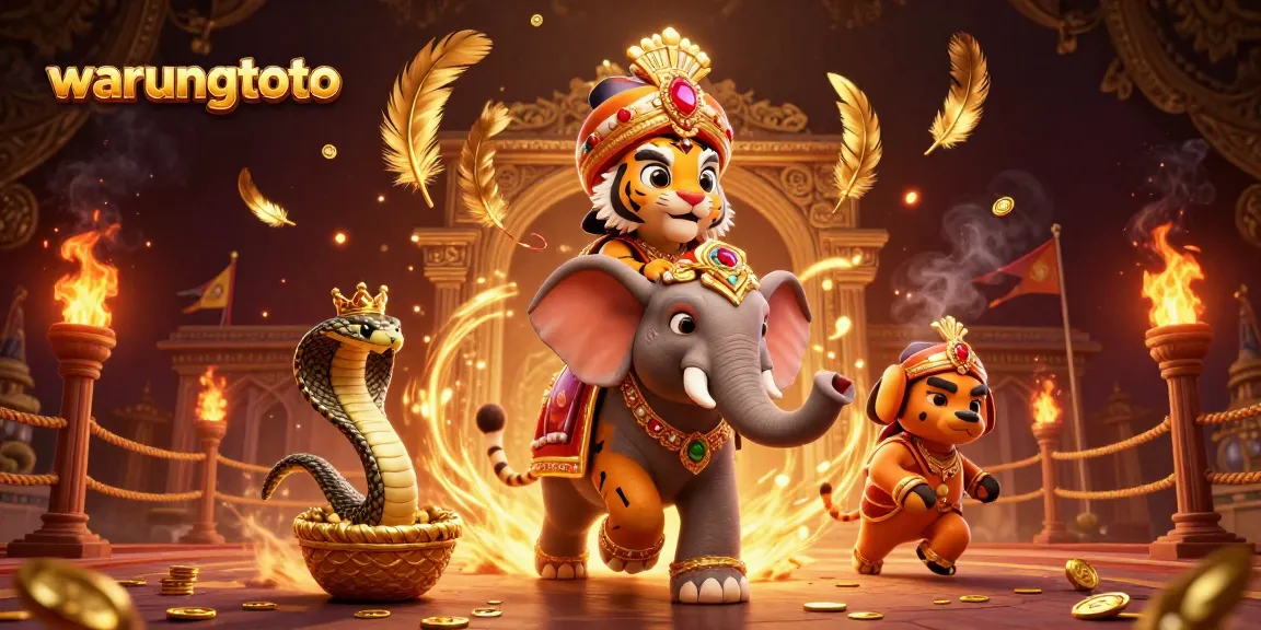 Menangkan permainan seru di warungtoto dengan gambar kartun maharaja macan dan gajah berkilau.
