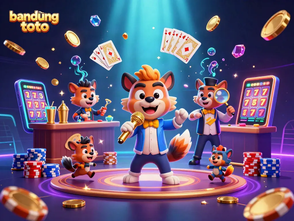 Experience the excitement of bandung toto with hyenas in a vibrant 3D casino scene.