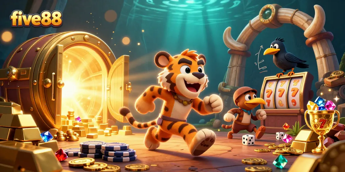 Experience thrilling wins at five88 with our vibrant casino featuring animated prehistoric characters.