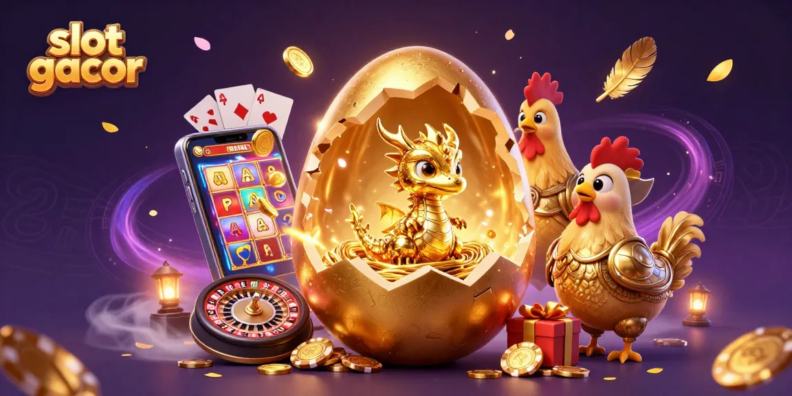 Experience slot gacor with golden dragons and vibrant slot games in a magical casino setting.