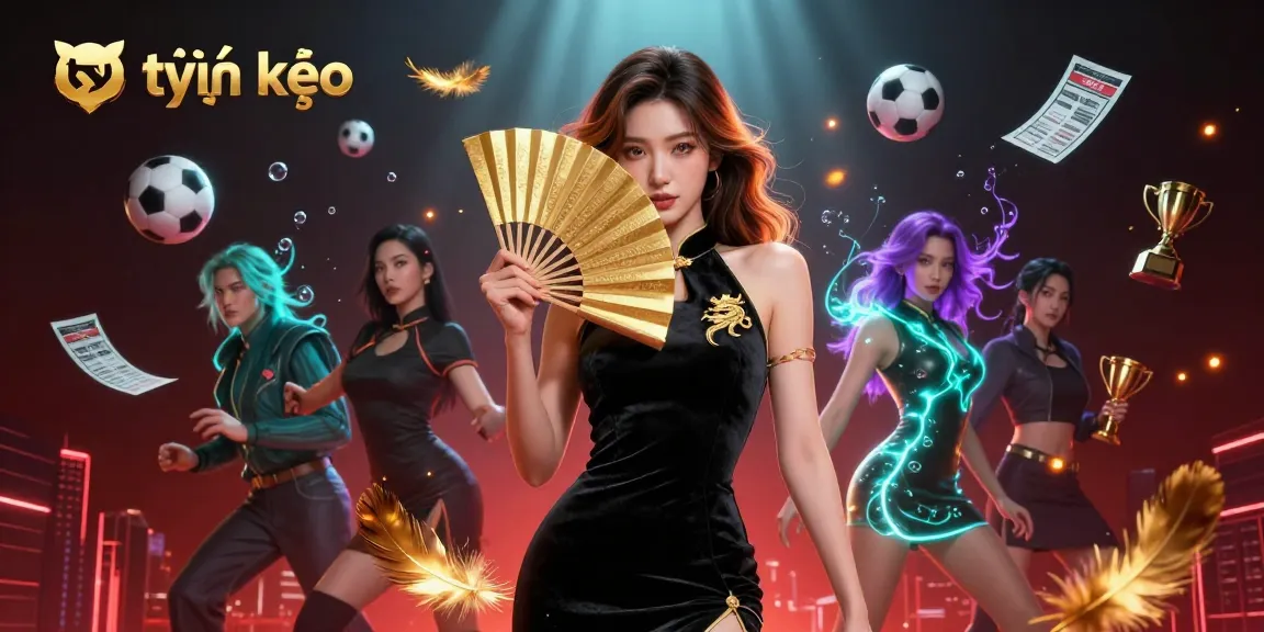 Engage with tỷ lệ kèo on this vibrant sports betting illustration showcasing dynamic betting elements.