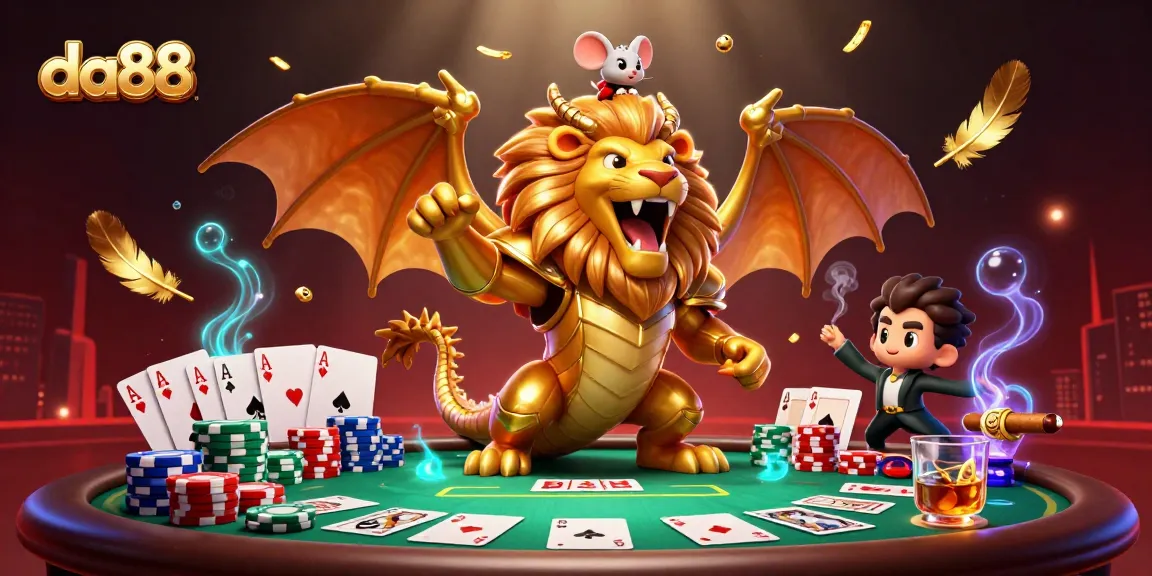 Engage in thrilling gameplay action with da88 at an elaborate poker table, featuring stunning characters and dynamic elements.