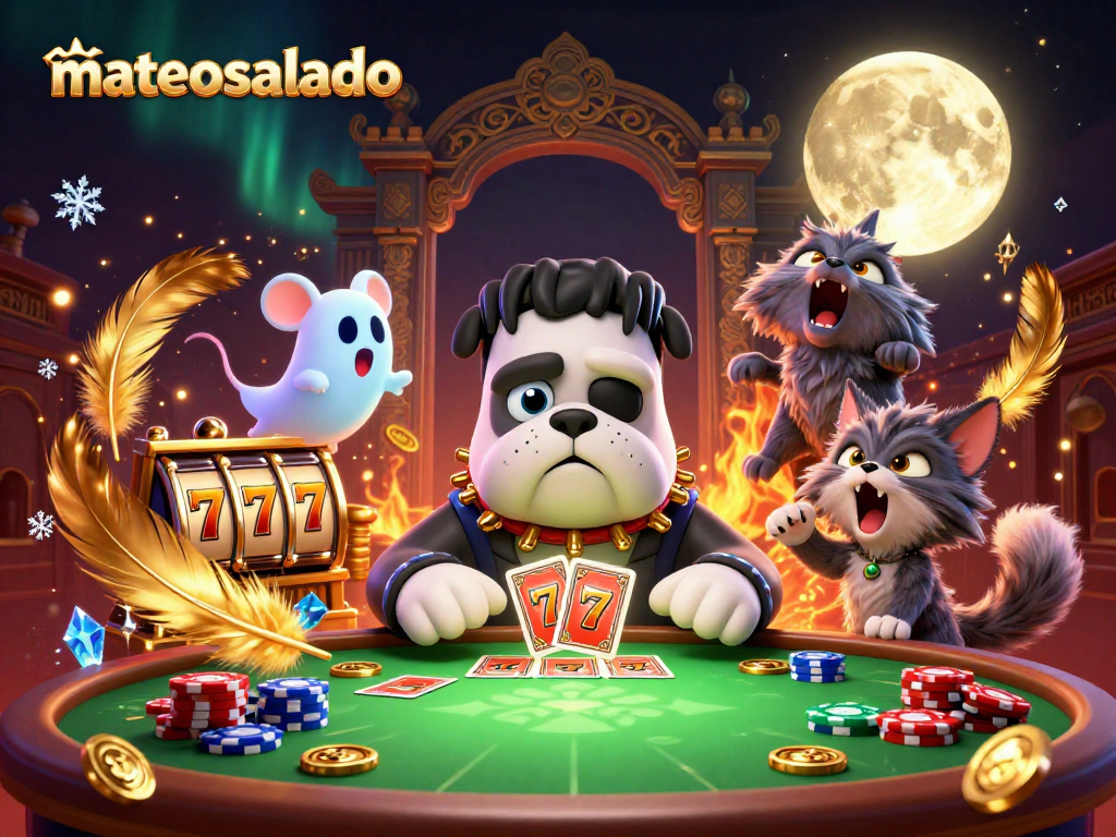 Experience thrilling gameplay with mateosalado at a vibrant casino featuring a quirky monster and dynamic elements.