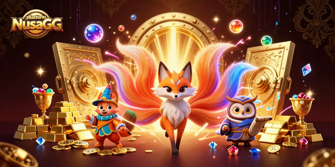 Engage with platform NusaGG and explore vibrant casino treasures through magical 3D art.