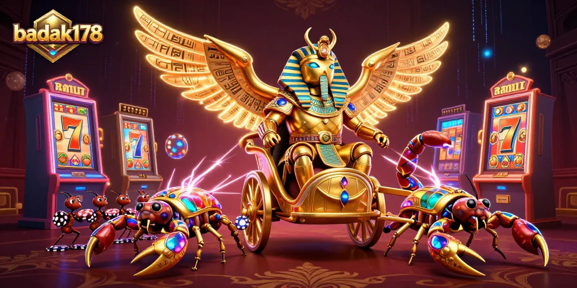 Spin to win with badak178: A dynamic casino adventure featuring slot elements and vibrant characters.