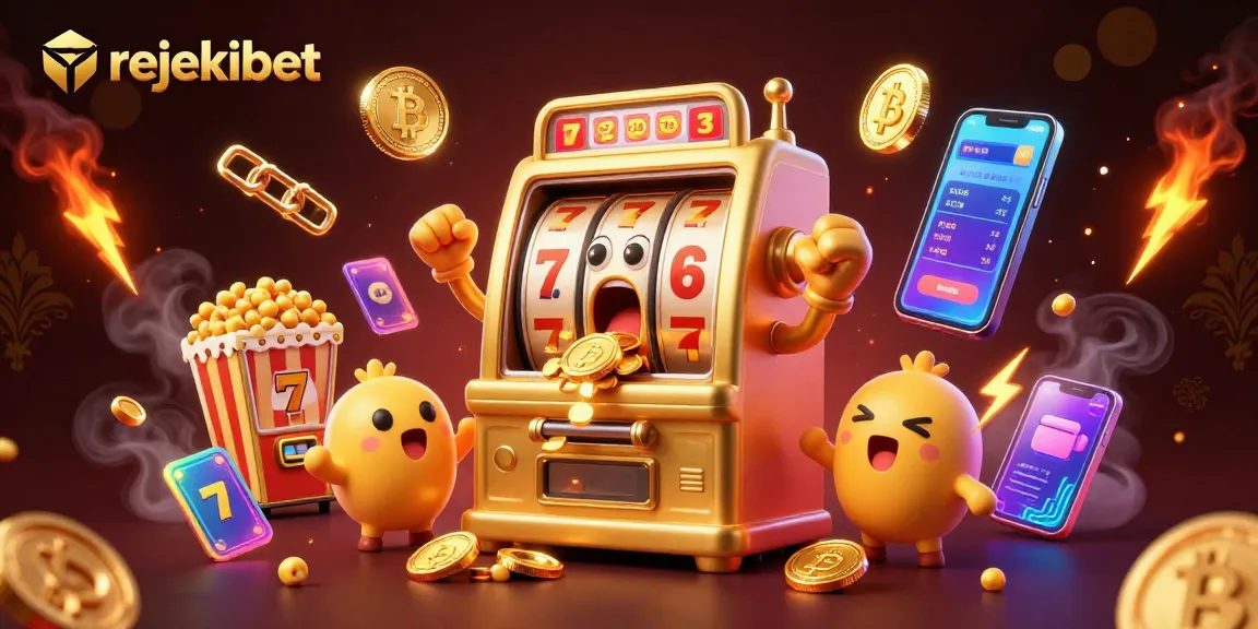 Experience rejekibet's thrilling jackpot action with energetic slot machines and bursting coins.