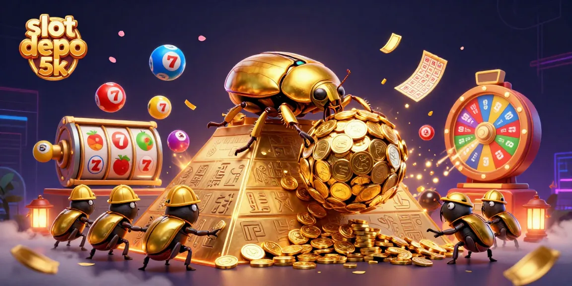 Experience excitement with slot depo 5k, where vibrant colors and jackpots collide in an engaging scene.