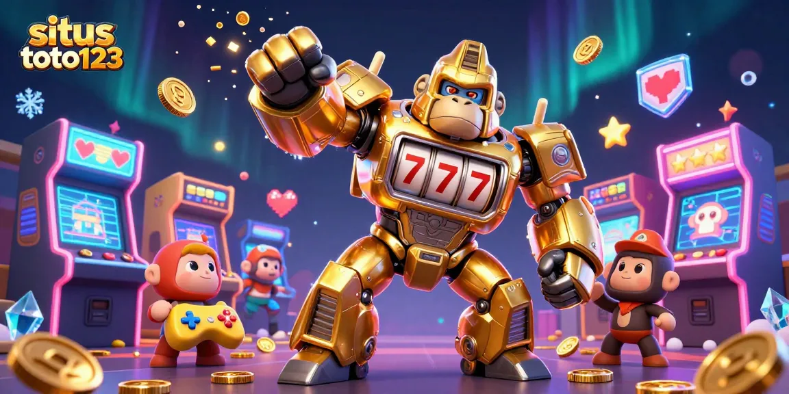 Engage with situs toto123 through this dynamic 3D gaming illustration showcasing thrilling casino elements.