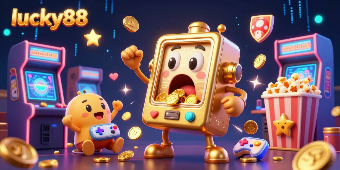 Experience the excitement of lucky88 with animated slot machines celebrating a jackpot in a vibrant casino atmosphere.