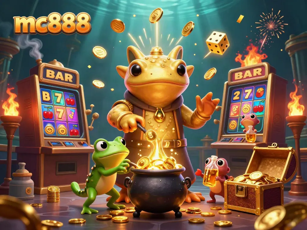 Mainkan slot gacor mc888 dengan karakter unik dalam ilustrasi 3D yang penuh detail dan warna.