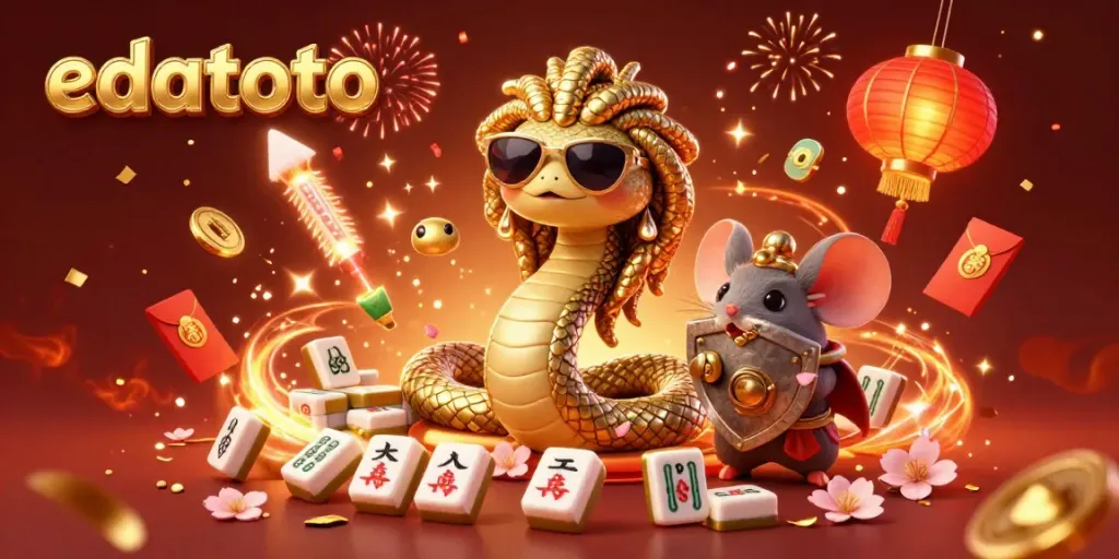 Experience the excitement of edatoto with Medusa, a warrior mouse, and festive gaming elements.