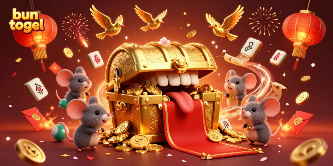 Win big at bun togel with a captivating treasure chest lure in a vibrant 3D scene.